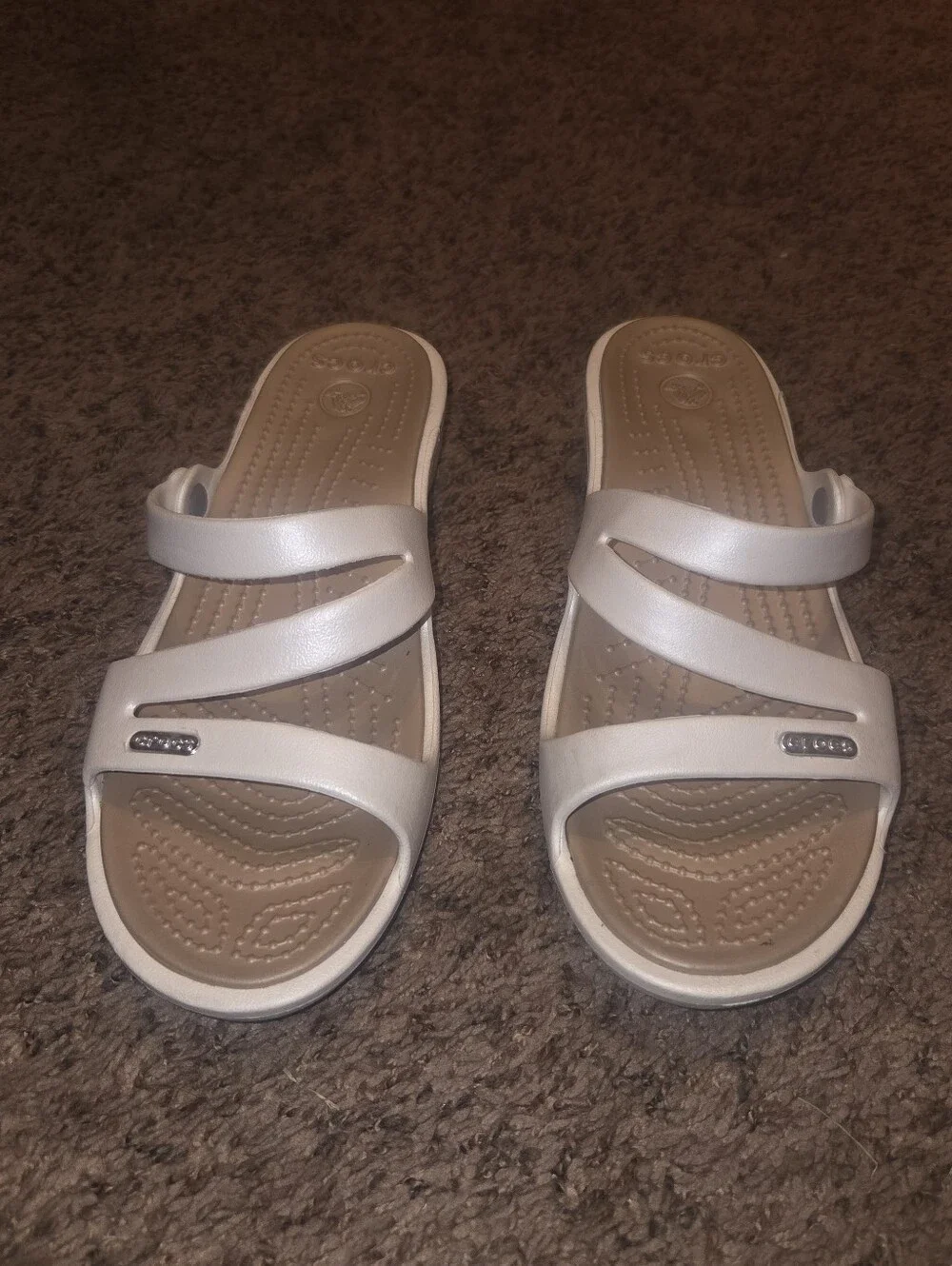 Crocs Patricia Wedge Sandals Oyster Womens Size 8W